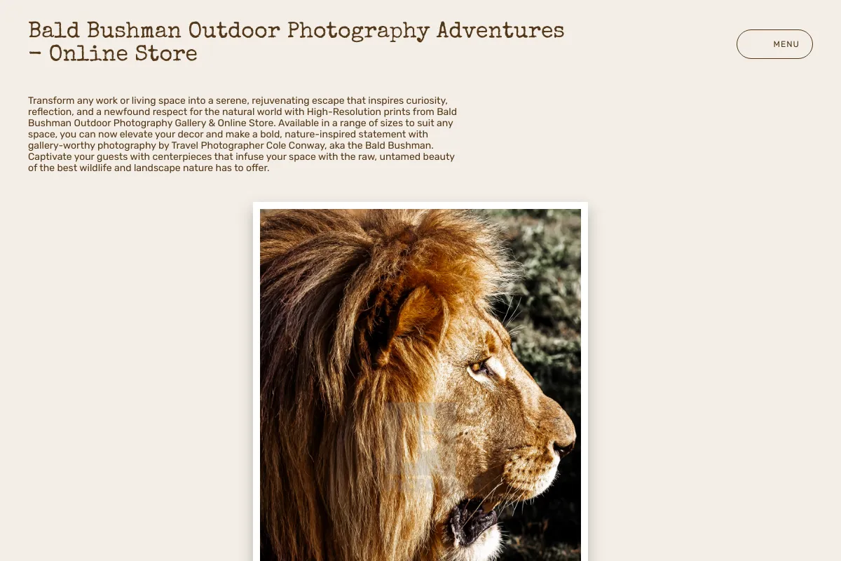 Bald Bushman Outdoor Photography Adventures - Online Store