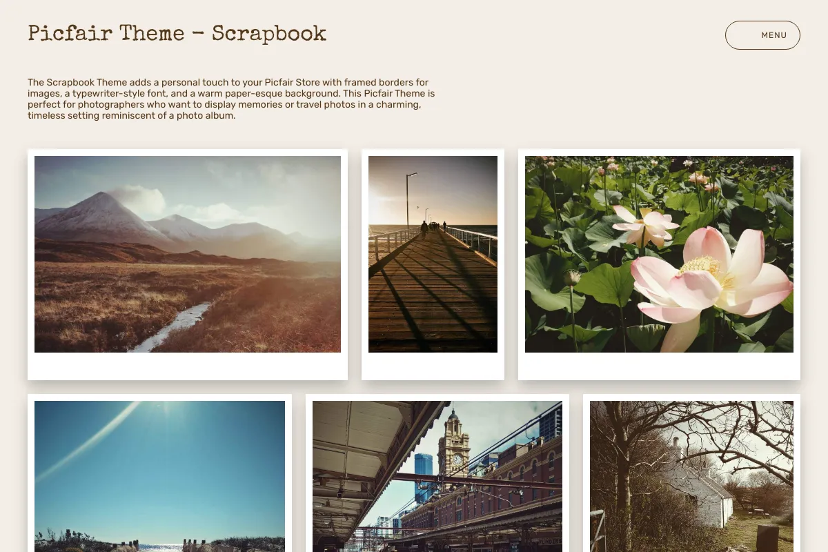 Picfair Theme - Scrapbook